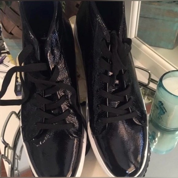 Kenneth Cole NY(W9.5)Black Leather Mid-Top Platform Sneaker/Shoes - Picture 12 of 16